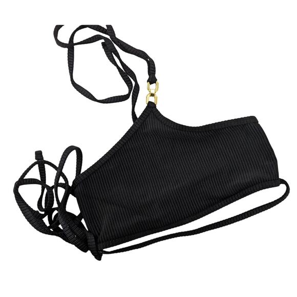 River Island Black Bikini Halter Top Size 4 - Picture 6 of 7